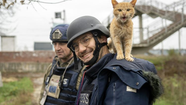 Journalist Arman Soldin in a photo sent by AFP on May 9, 2023, the day after his death near Bakhmout, Ukraine.  (BULENT KILIC / AFP)