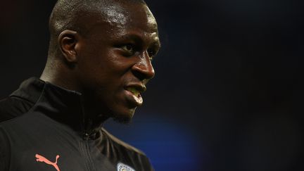 Benjamin Mendy à l'échauffement avant un match de Ligue des Champions entre Manchester City et l'Atalanta Bergame à l'Etihad Stadium, le 22 octobre 2019. (OLI SCARFF / AFP)