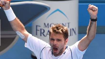 La joie de Stan Wawrinka (MAL FAIRCLOUGH / AFP)