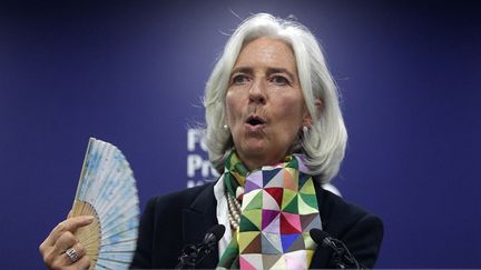 La directrice g&eacute;n&eacute;rale du Fonds mon&eacute;taire international (FMI), Christine Lagarde, lors d'une conf&eacute;rence de presse &agrave; S&eacute;oul (Cor&eacute;e du Sud), le 5 d&eacute;cembre 2013. (CHUNG SUNG-JUNG / GETTY IMAGES)