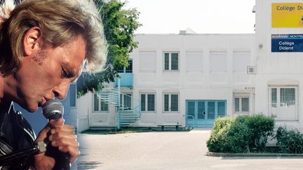 Johhny Hallyday (1991) et  Collège Diderot, Nîmes
 (FRANK PERRY / AFP (Johhny Hallyday) / PHOTOPQR/LE MIDI LIBRE/MAXPPP (Collège Direrot))