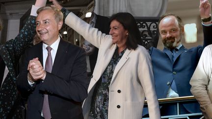 De g. à dr. sur notre montage photo, les maires Jeanne Barseghian (Strasbourg), Jean-Luc Moudenc (Toulouse), Anne Hidago (Paris), Edouard Philippe (Le Havre) et Louis Aliot (Perpignan). (PATRICK HERTZOG / AFP-XAVIER DE FENOYL / PHOTOPQR/LA DEPECHE DU MIDI/MAXPPP-JOEL SAGET / AFP-FRANCK CASTEL / MAXPPP-RAYMOND ROIG / AFP)