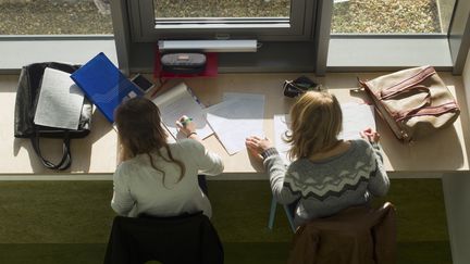 Des élèves travaillent au lycée du Pays du Retz à Pornic (Loire-Atlantique), le 27 avril 2017. (JACQUES LOIC / AFP)