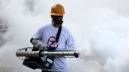 &nbsp; (Insecticide pulvérisé à Rio au Brésil contre les moustiques porteurs du virus Zika © Maxppp)