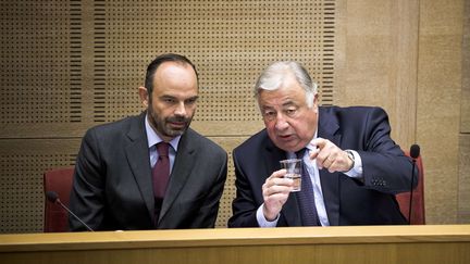 Le Premier ministre, Edouard Philippe et Gérard Larcher, le 17 juillet 2017 à Paris. (NICOLAS MESSYASZ/SIPA / NICOLAS MESSYASZ)