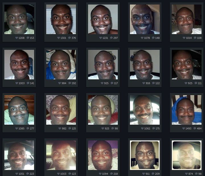 Sur son compte Instagram, Benny Winfred, alias mrpimpgoodgame, ne poste que des "selfies" quasi-identiques.&nbsp; (BENNY WINFRED / REX / SIPA )