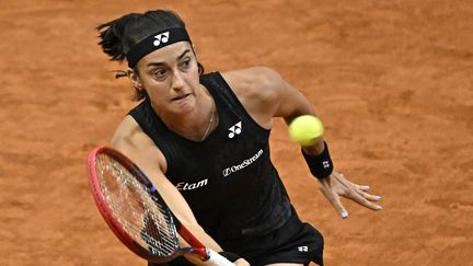 Caroline Garcia lors du tournoi de Madrid, le 29 avril 2023. (JAVIER SORIANO / AFP)