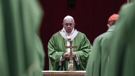 Le pape François, le 24 février 2019 au Vatican. (GIUSEPPE LAMI / POOL / AFP)