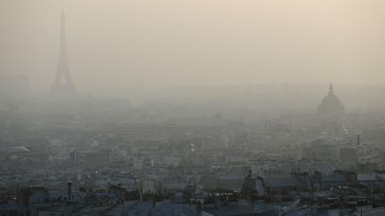 Paris sous un nuage de pollution, le 11 mars 2014. (PATRICK KOVARIK / AFP)