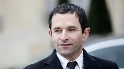 Le ministre d&eacute;l&eacute;gu&eacute; &agrave; la Consommation, Beno&icirc;t Hamon, le 13 f&eacute;vrier 2013, &agrave; la sortie du Conseil des ministres. (MAXPPP)