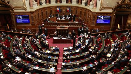 Le Sénat lors d'une séance de questions au gouvernement, le 27 octobre 2021. (QUENTIN DE GROEVE / HANS LUCAS / AFP)