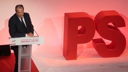 Le premier secr&eacute;taire du PS, Jean-Christophe Cambad&eacute;lis, le 8 septembre 2015 au si&egrave;ge de son parti &agrave; Paris. (JACQUES DEMARTHON / AFP)