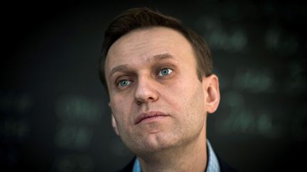 L'opposant russe Alexeï Navalny lors d'une interview à Moscou, la capitale russe, le 16 janvier 2018. (MLADEN ANTONOV / AFP)