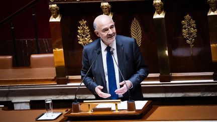 Le premier président de la Cour des comptes Pierre Moscovici à l'Assemblée nationale, à Paris, le 13 mars 2024. (AMAURY CORNU / HANS LUCAS  / AFP)