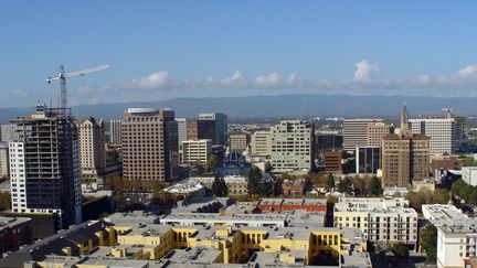 Vue aérienne de la Silicon Valley à San José, en Californie. (HELENE LABRIET-GROSS / AFP)