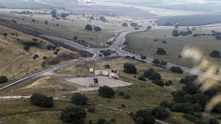 Une base de défense israélienne, conçue pour intercerpter des missiles, sur le plateau du Golan, le 9 mai 2018 (JALAA MAREY / AFP)