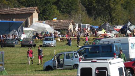 Des opposants au projet de barrage de Sivens (Tarn), dimanche 26 octobre 2014. (  MAXPPP)