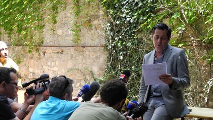 Olivier Py en conférence de presse à Avignon (12 juillet 2014)
 (Photo Lorenzo Ciavarini Azzi /Culturebox)