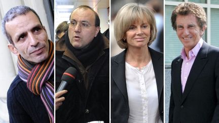 Les socialistes Malek Boutih, Julien Dray, Elisabeth Guigou et Jack Lang. (AFP PHOTO / Montage FTVi)