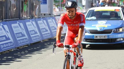 &nbsp; (Nasser Bouhanni après sa chute au Championnat de France de Cyclisme, le 28 juin 2015 © Maxppp)