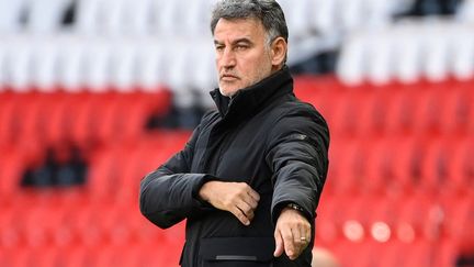 Christophe Galtier lors de la rencontre PSG - Lille, le 3 avril 2021.  (FRANCK FIFE / AFP)