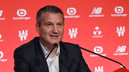 Olivier Letang, le président du LOSC, lors d'une conférence de presse le 7 juillet 2021.&nbsp; (DENIS CHARLET / AFP)