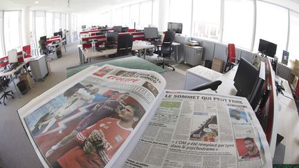 Les bureaux du journal l'Equipe, en 2015. (JOEL SAGET / AFP)