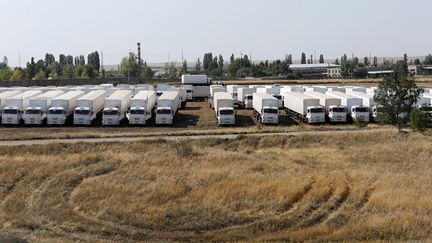 &nbsp; (Malgré ce premier accord, le convoi russe attendait toujours, samedi soir, de pouvoir pénétrer sur le sol ukrainien. © REUTERS/Maxim Shemetov)