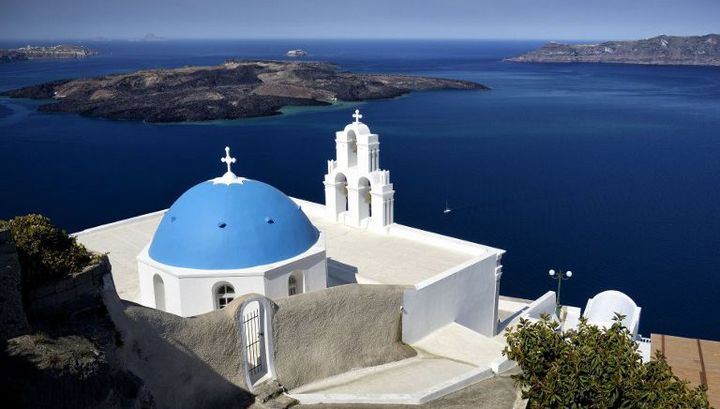 Eglise orthodoxe sur l'île grecque de Santorin (18 octobre 2014) (AFP - GARCIA JULIEN / HEMIS.FR)