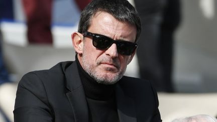 Manuel Valls; au stade Jean-Bouin, à Paris, le 24 mars 2018. (GEOFFROY VAN DER HASSELT / AFP)