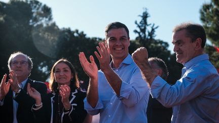 Pedro Sanchez, le chef du gouvernement espagnol pendant un meeting, le 26 avril 2019.&nbsp; (ANTONIO NAVIA / NURPHOTO)