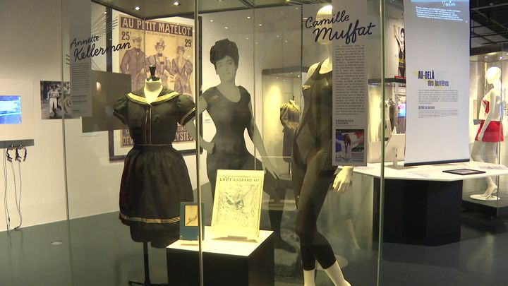 103 ans séparent ces deux tenues de natation d'athlètes féminines au Jeux olympiques. (France 3 Côte d'Azur : F. Montagne / M. Iapichino / A. Vejux)