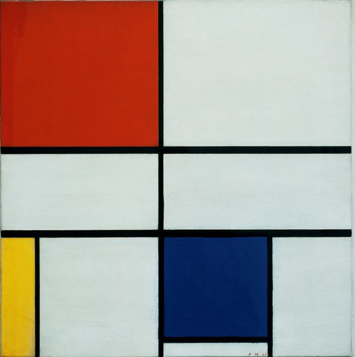 Piet Mondrian : "Composition en rouge, jeune et bleu" 1935
 (Jacky Bornet)