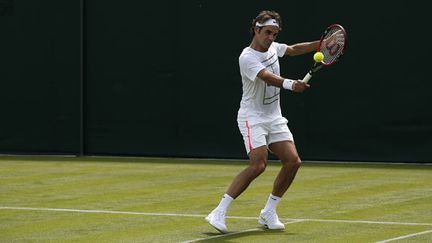 Roger Federer à l'entraînement à Wimbledon 