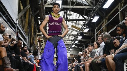 Défilé masculin Sankuanz printemps-été 2019 à Paris, le 20 juin 2019.&nbsp; (PETER WHITE / GETTY IMAGES EUROPE)