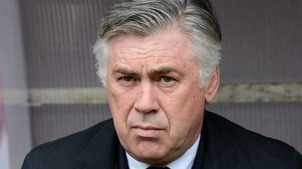 Carlo Ancelotti, le 13 avril 2013 &agrave; l'Aube stadium de Troyes.&nbsp; (FRANCK FIFE / AFP)