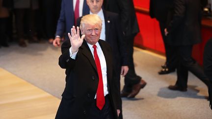 Le président américain élu, Donald Trump, le 22 novembre 2016 au siège du "New York Times" à New York (Etats-Unis). (SPENCER PLATT / GETTY IMAGES NORTH AMERICA)