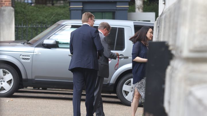 L'ambassadeur russe au Royaume-Uni arrive au bureau des Affaires étrangères et du Commonwealth à Londres, le 15 juin 2022, afin d'être interrogé sur la mort de Paul Durey. (MAXPPP)