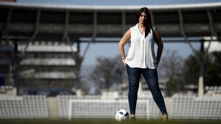 Jennifer Mendelewitsch, agent de football français depuis 2003, le 16 mars 2016 à Paris. (FRANCK FIFE / AFP)