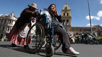 &nbsp; (Les handicapés boliviens réclament une nouvelle allocation © MaxPPP)