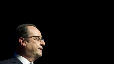 Fran&ccedil;ois Hollande prononce un discours pour les cinq ans du service civique, le 9 mars 2015, &agrave; Paris. (ALAIN JOCARD / AFP)