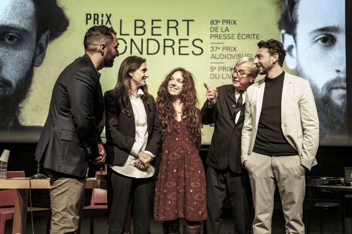 ALBERT LONDRES AWARD, & nbsp; November 15, 2021. Presentation in Paris of the 2021 Albert-Londres Prize at the BNF, won by the Franco-Lebanese journalist Caroline Hayek. & Nbsp;  (BENJAMIN GEMINEL / HANS LUCAS)