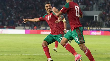 Nabil Dirar (à gauche) a ouvert le score pour le Maroc