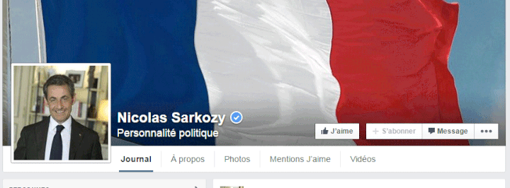 &nbsp; (Le profil Facebook de Nicolas Sarkozy © DR)