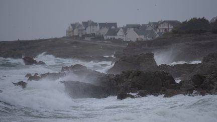 La tempête Aurora à Batz-sur-Mer (Loire-Atlantique), le 20 octobre 2021 (ESTELLE RUIZ / HANS LUCAS / AFP)