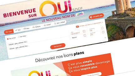 Capture d'écran du nouveau site de la SNCF OUI.sncf, qui remplace voyages.sncf.fr. (OUI.SNCF)