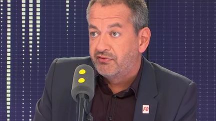 Pascal Pavageau, secrétaire général de Force ouvrière, invité vendredi 31 août de franceinfo. (RADIO FRANCE / FRANCE INFO)