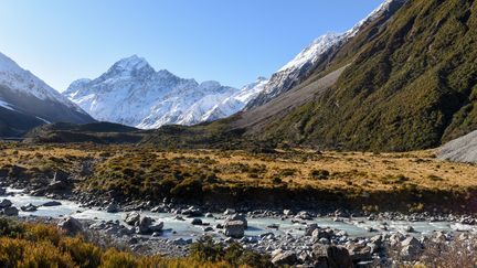 Une vue de la plus haute montagne de la Nouvelle-Zélande, Aoraki, le 13 juillet 2020. (MAXPPP)