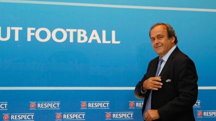 Michel Platini, le pr&eacute;sident de l'UEFA, &agrave; Monaco, le 28 ao&ucirc;t 2015. (CLAUDE PARIS / AP / SIPA)