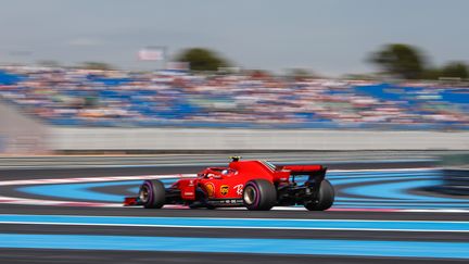 La Ferrari de Kimi Raikkonen, le 22 juin 2018, sur le circuit du Castellet (Var) pour le Grand Prix de Formule 1. (FREDERIC LE FLOC H / DPPI MEDIA / AFP)